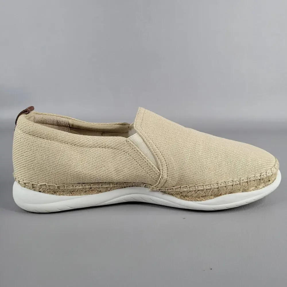 Sam Edelman Womens Kassie Espadrille Slip On Flats Size 10 M Beige Metallic